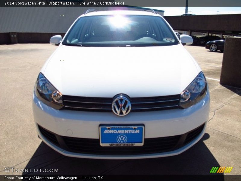 Pure White / Cornsilk Beige 2014 Volkswagen Jetta TDI SportWagen