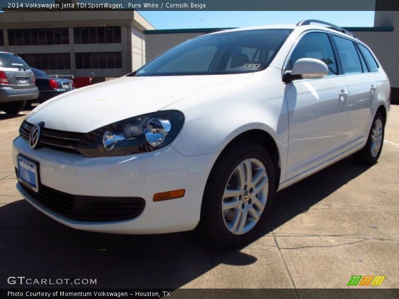 Pure White / Cornsilk Beige 2014 Volkswagen Jetta TDI SportWagen