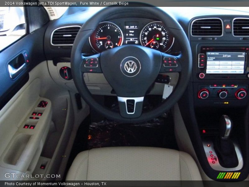 Pure White / Cornsilk Beige 2014 Volkswagen Jetta TDI SportWagen