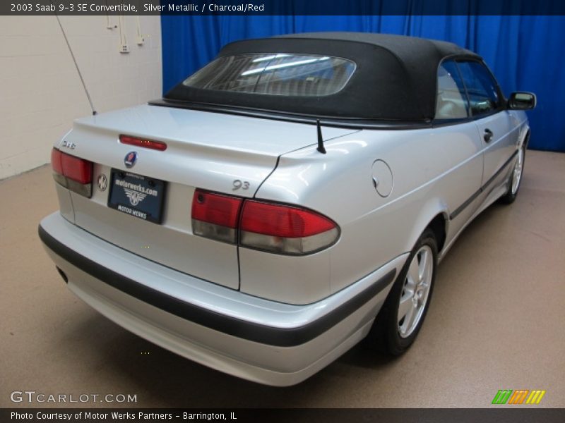 Silver Metallic / Charcoal/Red 2003 Saab 9-3 SE Convertible