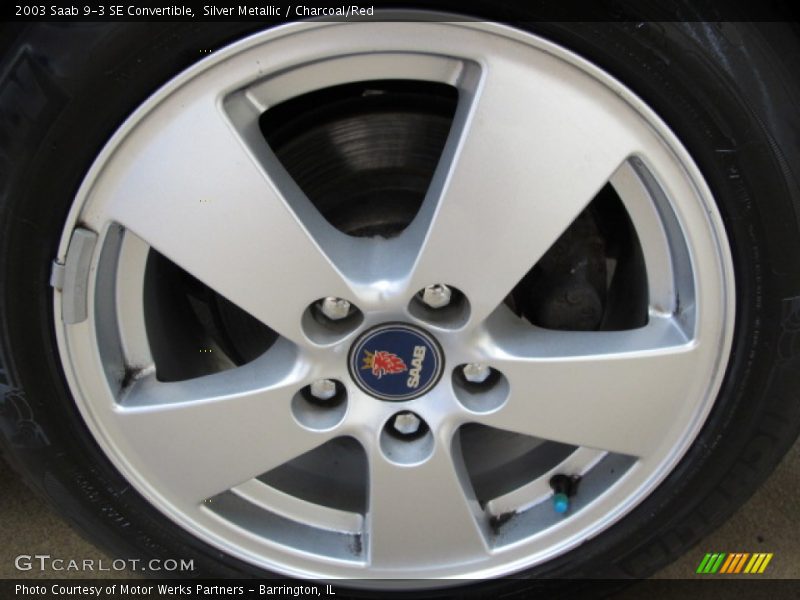 Silver Metallic / Charcoal/Red 2003 Saab 9-3 SE Convertible