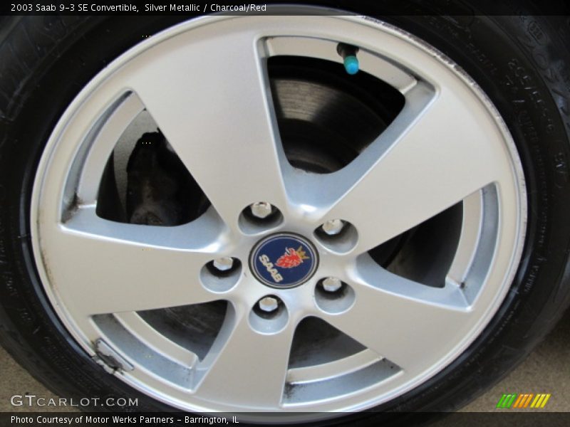 Silver Metallic / Charcoal/Red 2003 Saab 9-3 SE Convertible