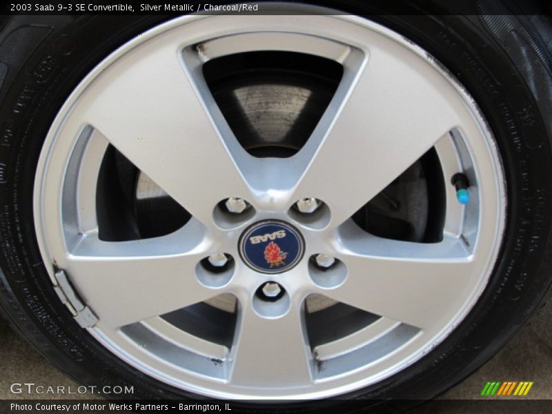 Silver Metallic / Charcoal/Red 2003 Saab 9-3 SE Convertible