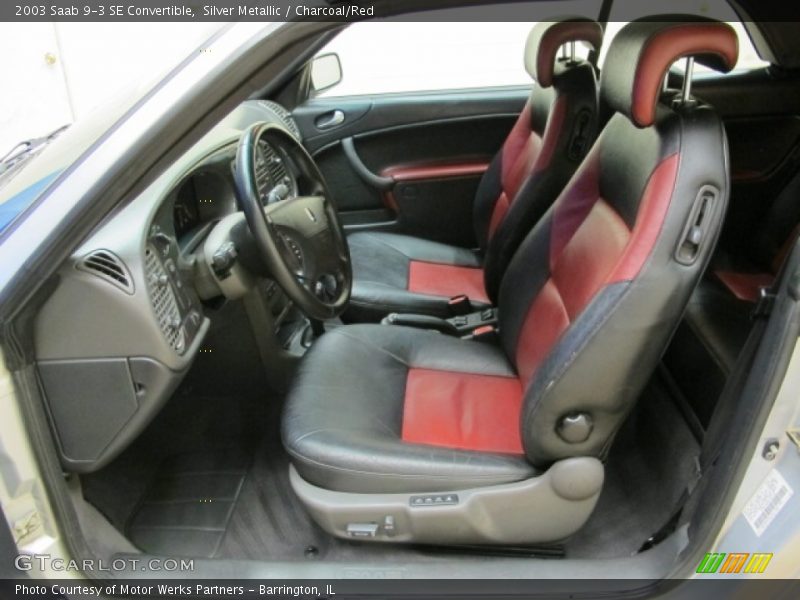 Silver Metallic / Charcoal/Red 2003 Saab 9-3 SE Convertible