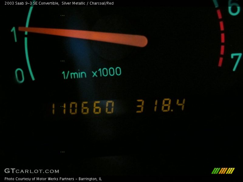 Silver Metallic / Charcoal/Red 2003 Saab 9-3 SE Convertible