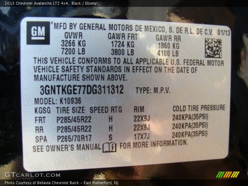 Black / Ebony 2013 Chevrolet Avalanche LTZ 4x4