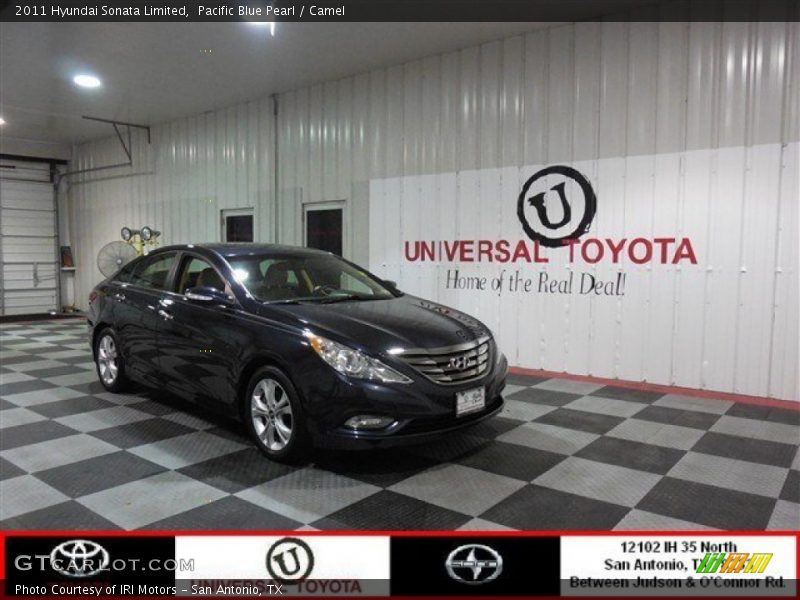 Pacific Blue Pearl / Camel 2011 Hyundai Sonata Limited