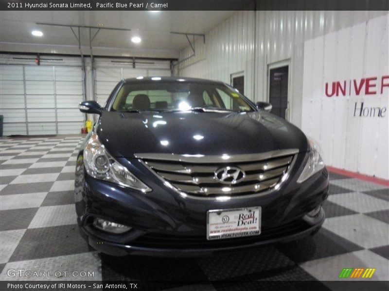Pacific Blue Pearl / Camel 2011 Hyundai Sonata Limited