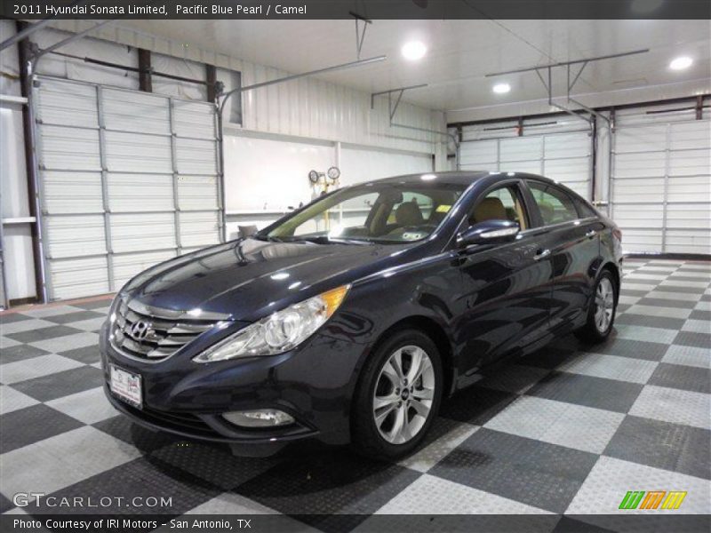 Pacific Blue Pearl / Camel 2011 Hyundai Sonata Limited