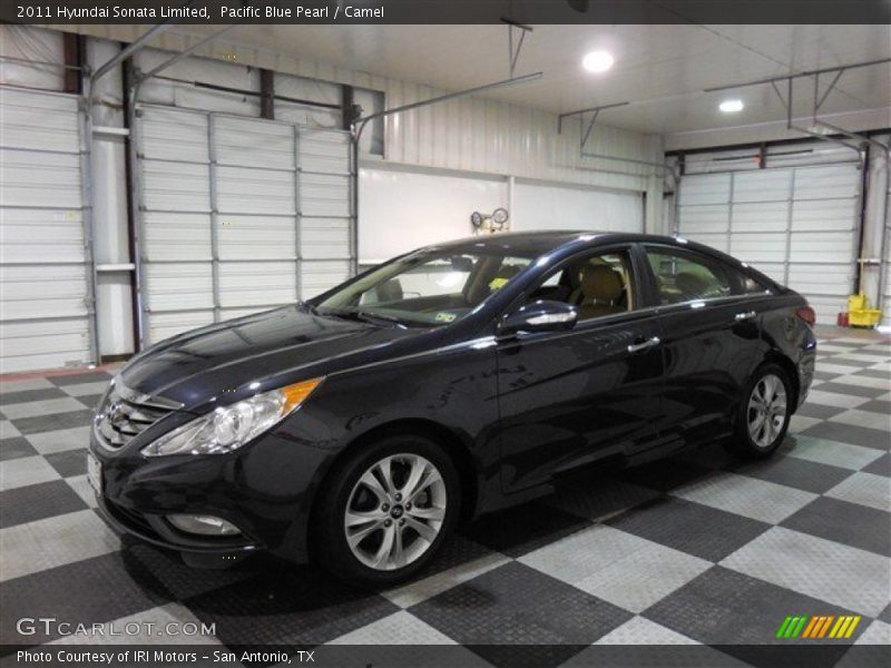 Pacific Blue Pearl / Camel 2011 Hyundai Sonata Limited
