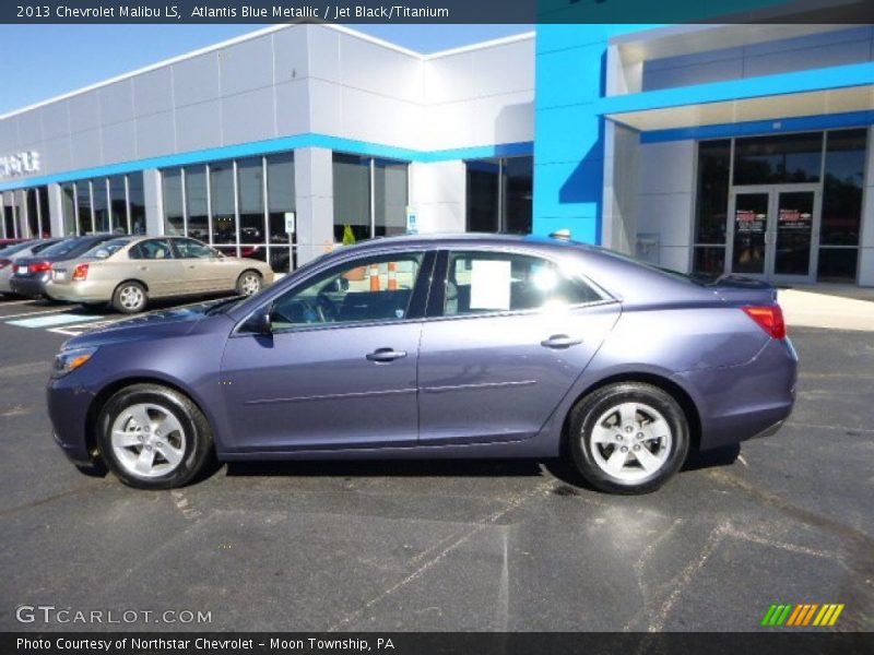 Atlantis Blue Metallic / Jet Black/Titanium 2013 Chevrolet Malibu LS