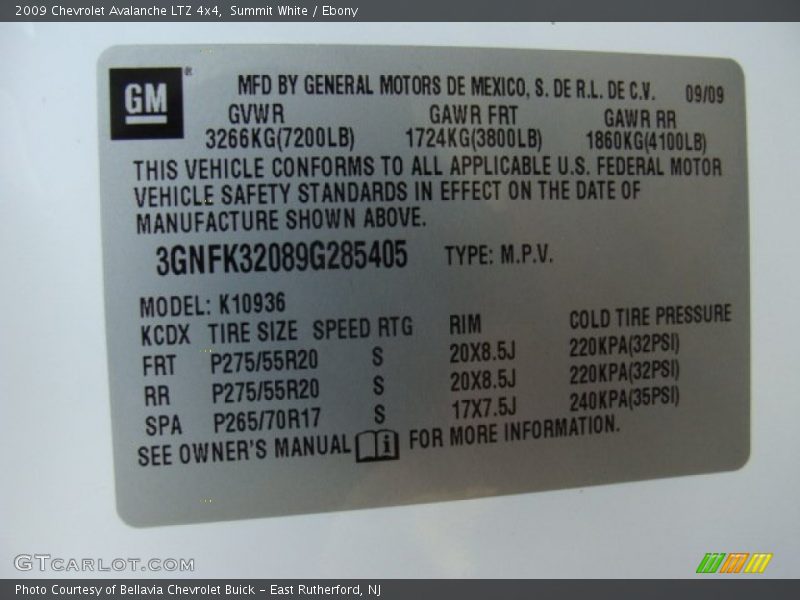Summit White / Ebony 2009 Chevrolet Avalanche LTZ 4x4