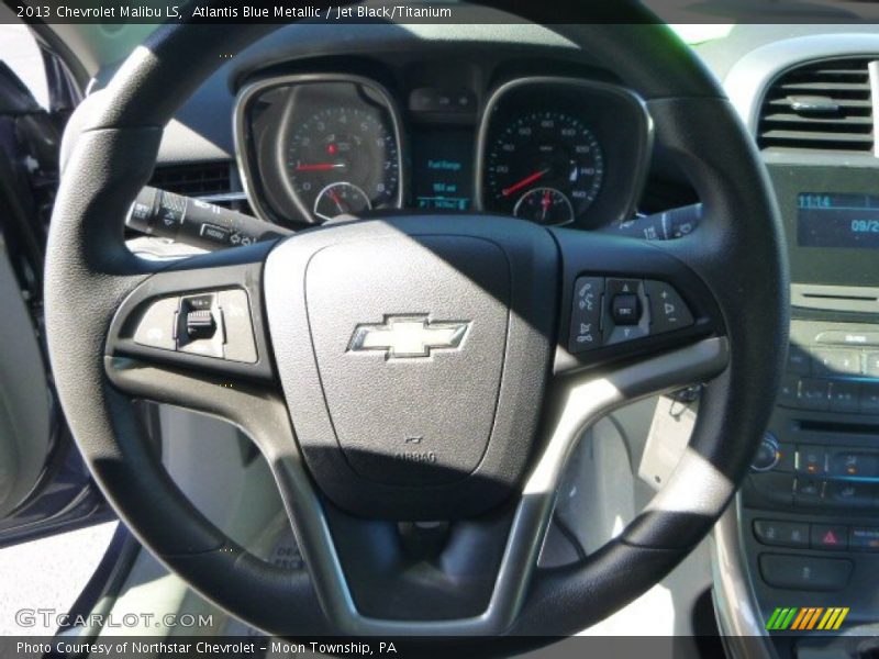 Atlantis Blue Metallic / Jet Black/Titanium 2013 Chevrolet Malibu LS