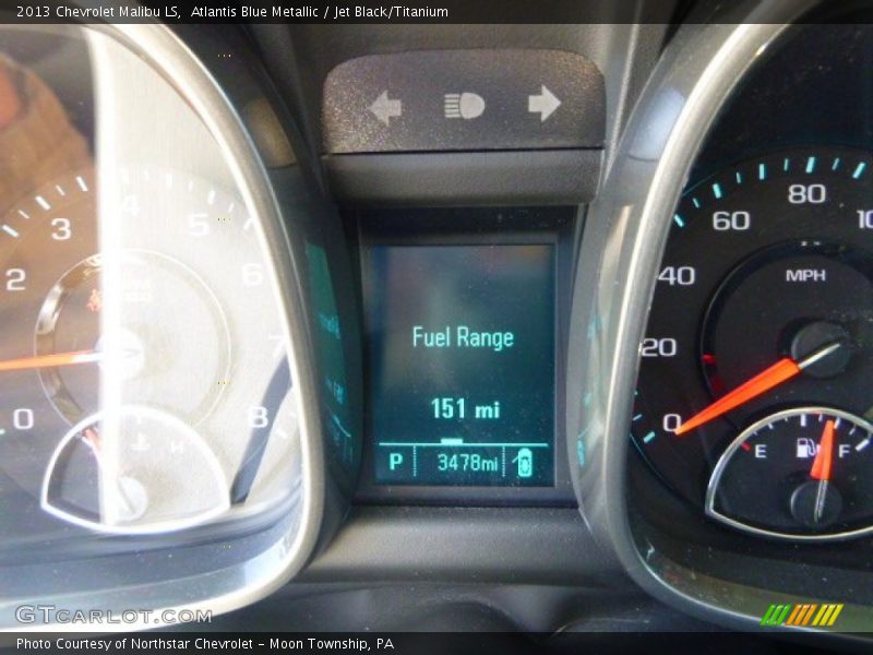 Atlantis Blue Metallic / Jet Black/Titanium 2013 Chevrolet Malibu LS