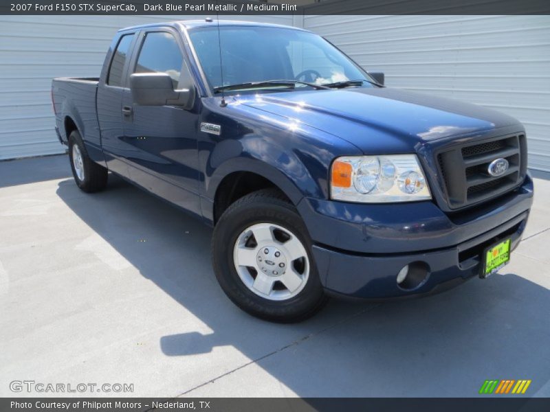 Dark Blue Pearl Metallic / Medium Flint 2007 Ford F150 STX SuperCab