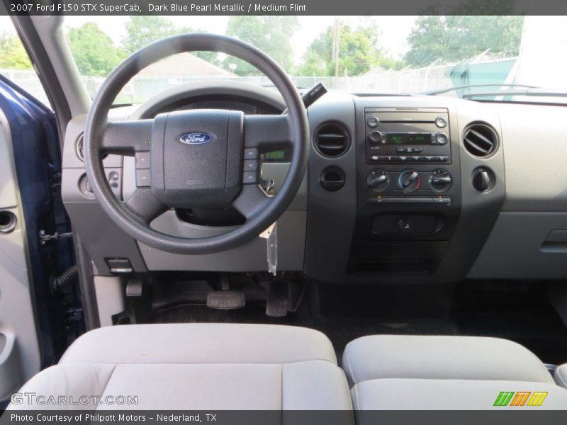 Dark Blue Pearl Metallic / Medium Flint 2007 Ford F150 STX SuperCab
