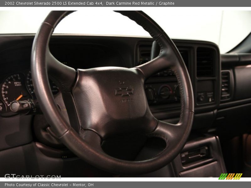 Dark Carmine Red Metallic / Graphite 2002 Chevrolet Silverado 2500 LS Extended Cab 4x4