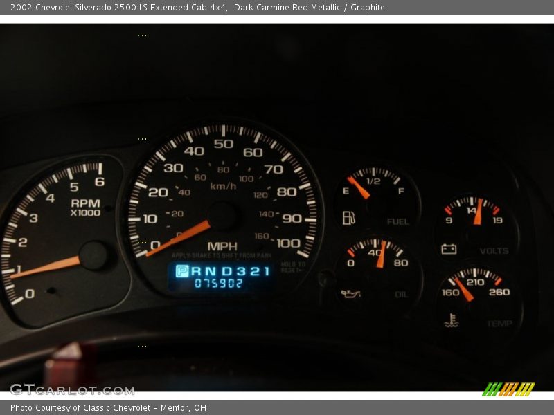 Dark Carmine Red Metallic / Graphite 2002 Chevrolet Silverado 2500 LS Extended Cab 4x4