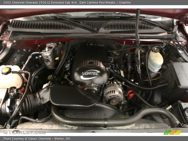Dark Carmine Red Metallic / Graphite 2002 Chevrolet Silverado 2500 LS Extended Cab 4x4