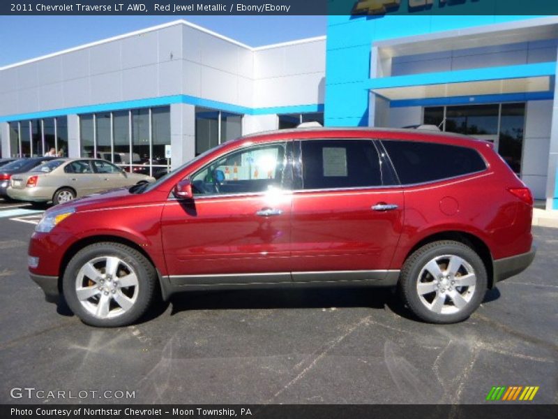 Red Jewel Metallic / Ebony/Ebony 2011 Chevrolet Traverse LT AWD