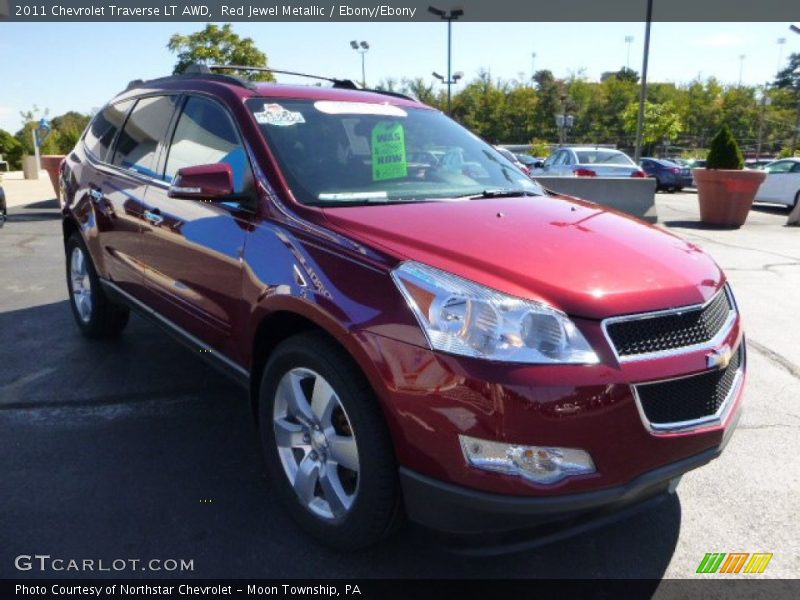 Red Jewel Metallic / Ebony/Ebony 2011 Chevrolet Traverse LT AWD