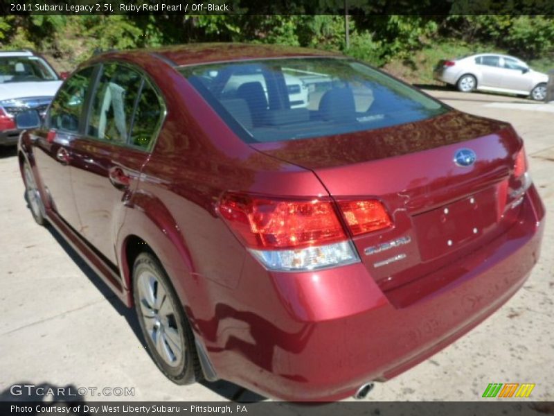 Ruby Red Pearl / Off-Black 2011 Subaru Legacy 2.5i