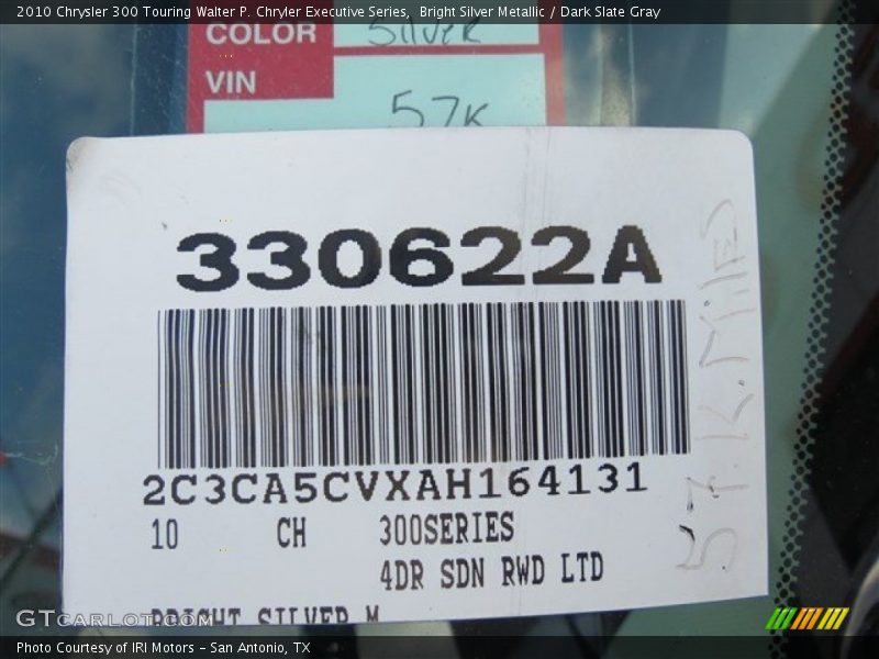 Bright Silver Metallic / Dark Slate Gray 2010 Chrysler 300 Touring Walter P. Chryler Executive Series