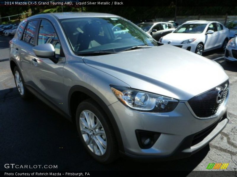 Liquid Silver Metallic / Black 2014 Mazda CX-5 Grand Touring AWD