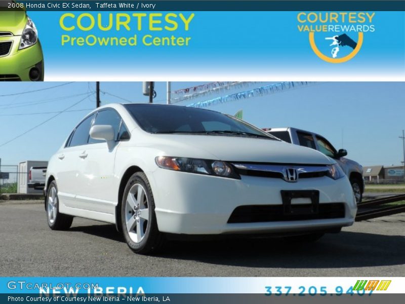 Taffeta White / Ivory 2008 Honda Civic EX Sedan