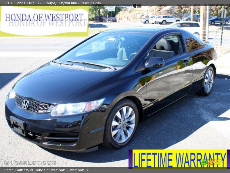Crystal Black Pearl / Gray 2010 Honda Civic EX-L Coupe
