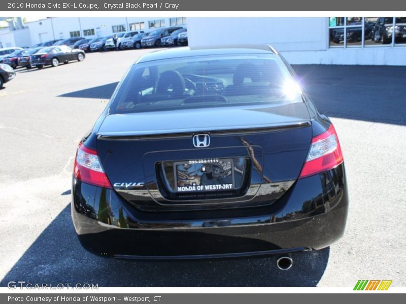 Crystal Black Pearl / Gray 2010 Honda Civic EX-L Coupe