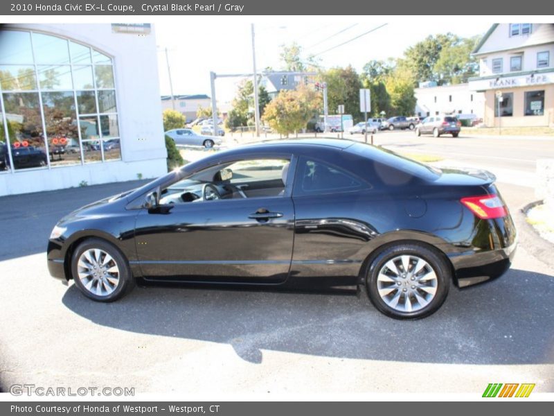 Crystal Black Pearl / Gray 2010 Honda Civic EX-L Coupe
