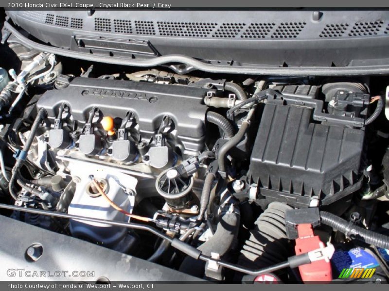 Crystal Black Pearl / Gray 2010 Honda Civic EX-L Coupe