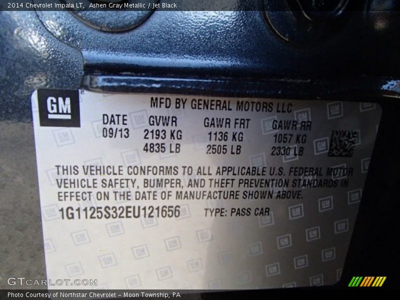 Ashen Gray Metallic / Jet Black 2014 Chevrolet Impala LT