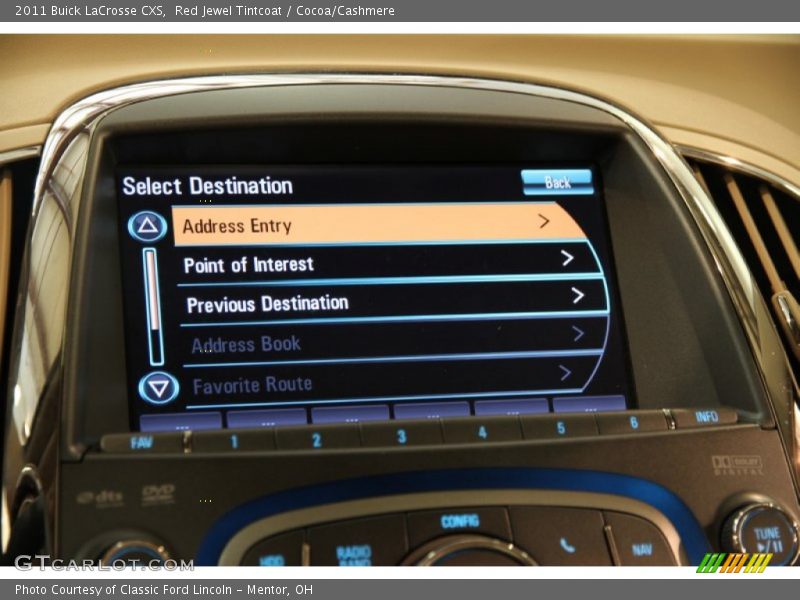Red Jewel Tintcoat / Cocoa/Cashmere 2011 Buick LaCrosse CXS