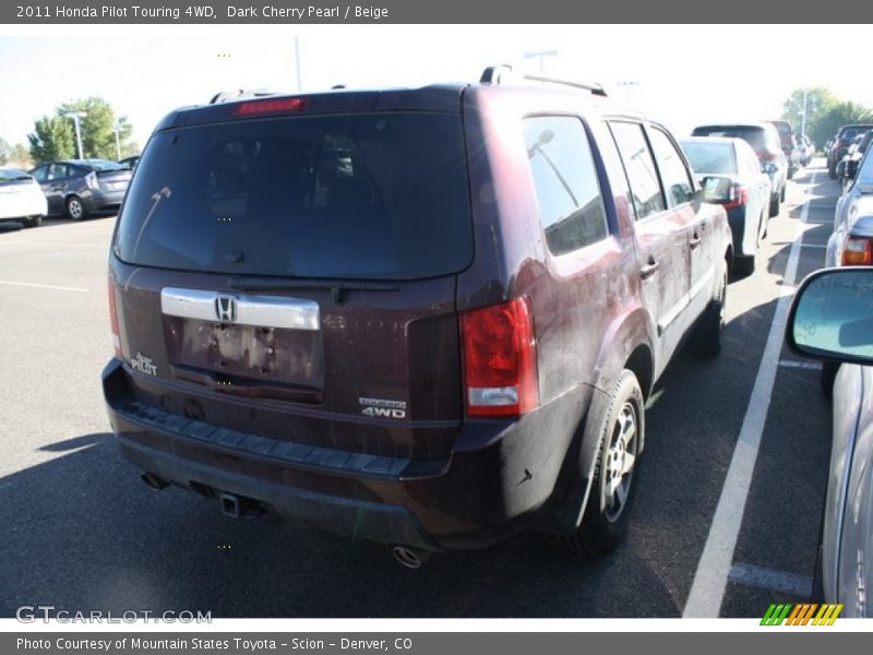 Dark Cherry Pearl / Beige 2011 Honda Pilot Touring 4WD