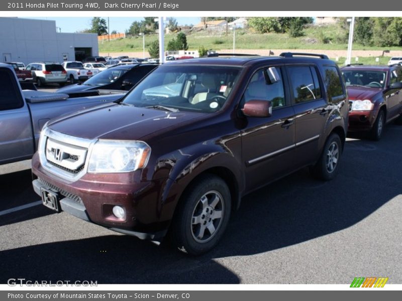 Dark Cherry Pearl / Beige 2011 Honda Pilot Touring 4WD