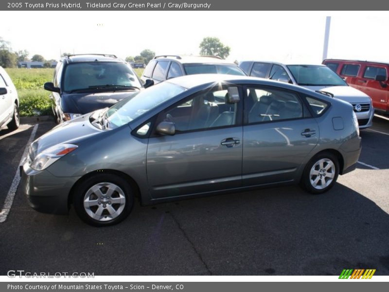 Tideland Gray Green Pearl / Gray/Burgundy 2005 Toyota Prius Hybrid