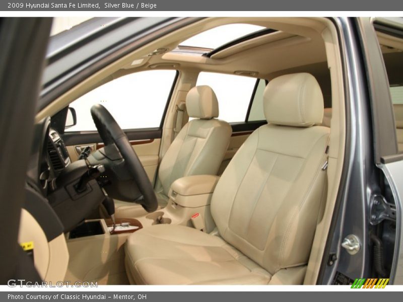 Silver Blue / Beige 2009 Hyundai Santa Fe Limited