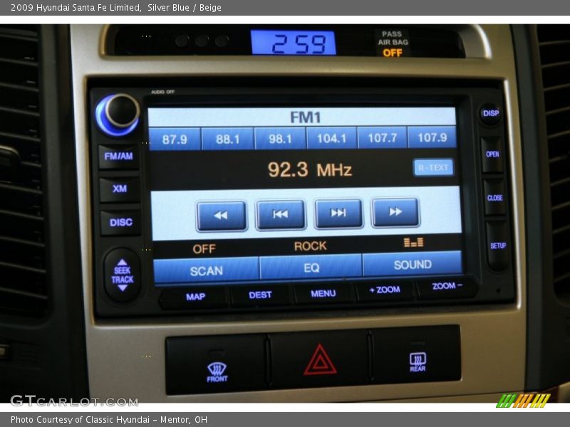 Silver Blue / Beige 2009 Hyundai Santa Fe Limited
