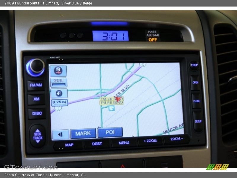 Silver Blue / Beige 2009 Hyundai Santa Fe Limited