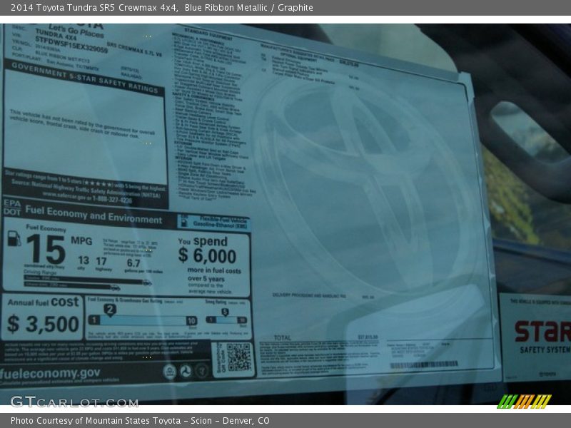 Blue Ribbon Metallic / Graphite 2014 Toyota Tundra SR5 Crewmax 4x4