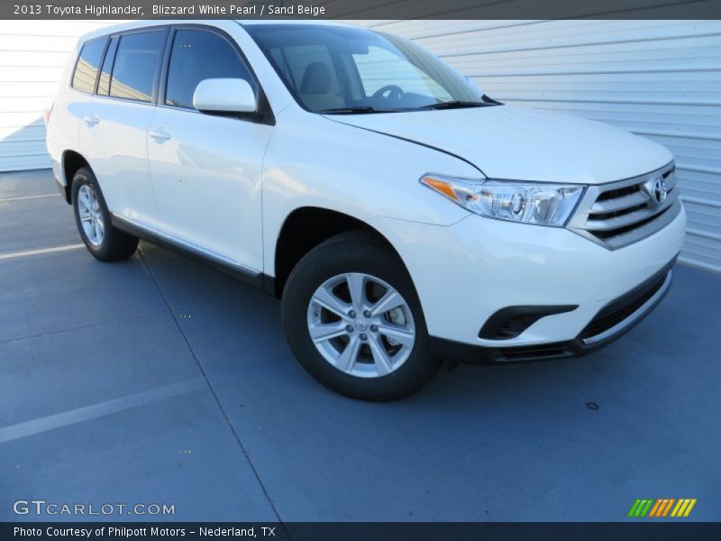Blizzard White Pearl / Sand Beige 2013 Toyota Highlander