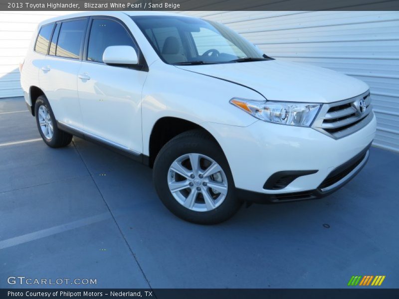 Blizzard White Pearl / Sand Beige 2013 Toyota Highlander