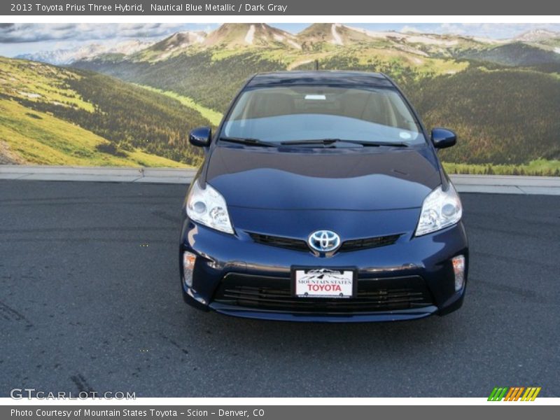 Nautical Blue Metallic / Dark Gray 2013 Toyota Prius Three Hybrid