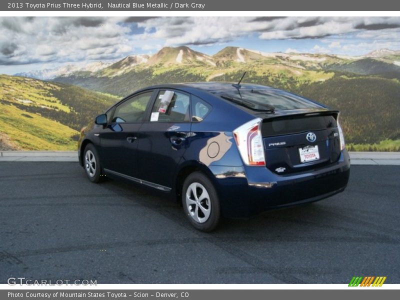 Nautical Blue Metallic / Dark Gray 2013 Toyota Prius Three Hybrid