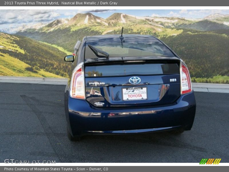Nautical Blue Metallic / Dark Gray 2013 Toyota Prius Three Hybrid