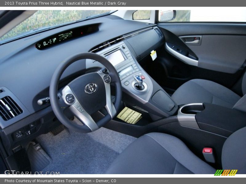 Nautical Blue Metallic / Dark Gray 2013 Toyota Prius Three Hybrid