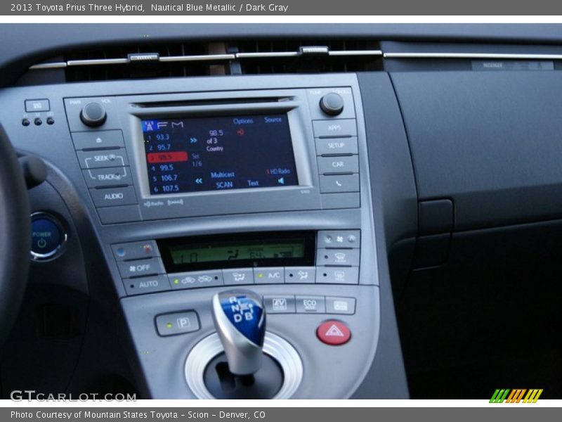 Nautical Blue Metallic / Dark Gray 2013 Toyota Prius Three Hybrid