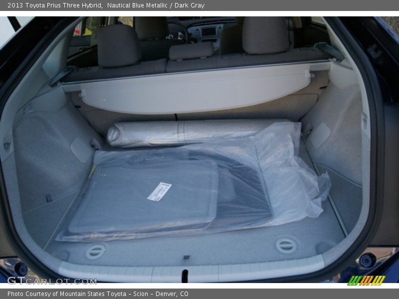 Nautical Blue Metallic / Dark Gray 2013 Toyota Prius Three Hybrid